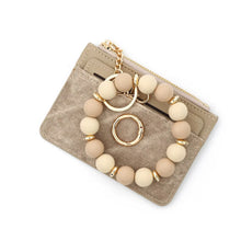 Load image into Gallery viewer, Denim Suede Bracelet Keychain &amp; Card Holder Wallet
