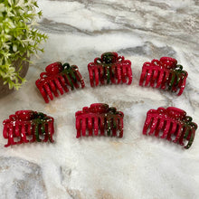 Load image into Gallery viewer, Hair Clip - Christmas Red Green Clamshell
