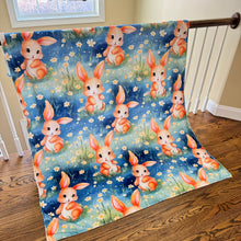 Load image into Gallery viewer, Blanket - Easter - Blue Bunny Field
