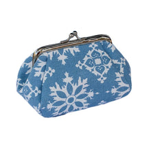 Load image into Gallery viewer, Clamshell Coin Purse Wallet - Snowflake - PREORDER
