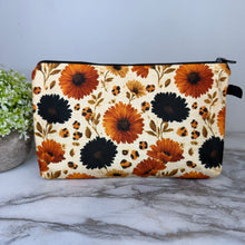 Load image into Gallery viewer, Pouch - Floral Animal Print Orange Black Daisy
