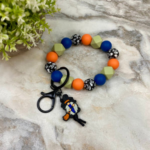 Silicone Bracelet Keychain - Halloween - Gnome Witch Green Orange Blue