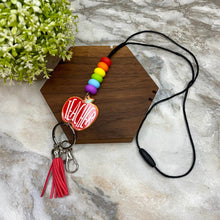 Load image into Gallery viewer, Break-Away Necklace Lanyard with Keychain Clasp - Silicone Bead - Teacher Apple
