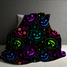 Load image into Gallery viewer, Blanket Halloween #36 - Rainbow Pumpkin - PREORDER ends 7/25
