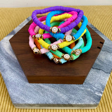 Load image into Gallery viewer, Bracelet - Clay + Bead - Smiley
