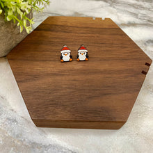 Load image into Gallery viewer, Wooden Stud Earrings - Christmas - Penguin #2
