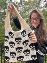 Load image into Gallery viewer, Tote Bag - Knit Sweater - Skull
