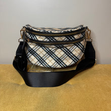 Load image into Gallery viewer, The Roni Nylon Crossbody - Plaid Tan &amp; Gold
