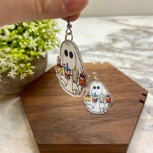 Load image into Gallery viewer, Acrylic Dangle Earrings - Halloween Ghost Drinks
