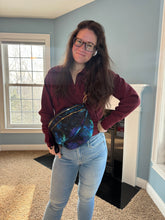 Load image into Gallery viewer, The Roni Nylon Crossbody - Blue Green Purple Galaxy
