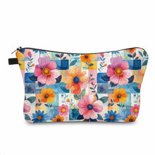 Load image into Gallery viewer, Pouch - Floral Bright Checkered
