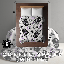 Load image into Gallery viewer, Blanket Halloween #8 - Coffee Skull White - PREORDER ends 7/25
