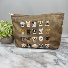 Load image into Gallery viewer, Corduroy Zip Pouch - Puppies Dog
