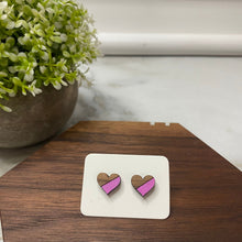 Load image into Gallery viewer, Wooden Stud Earrings - Heart
