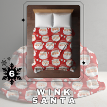 Load image into Gallery viewer, Blanket Christmas #6 - Wink Santa - PREORDER
