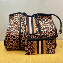 Load image into Gallery viewer, Neoprene Tote - Gold Animal Stripe
