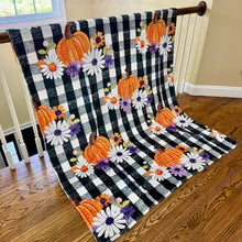 Load image into Gallery viewer, Blanket Halloween #37 - Plaid Pumpkin Floral
