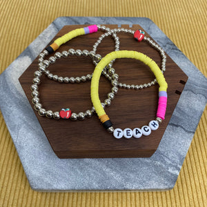 Bracelet Pack - Teach (Silver Bead)