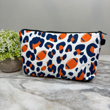 Load image into Gallery viewer, Pouch - Football Animal Print Navy Orange
