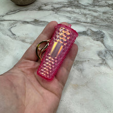 Load image into Gallery viewer, Keychain - Studded Tumbler - Pink Holographic
