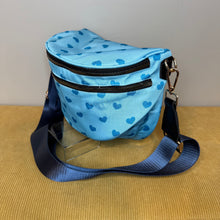 Load image into Gallery viewer, The Roni Nylon Crossbody - Light Blue Hearts
