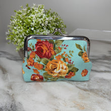 Load image into Gallery viewer, Clamshell Coin Purse Wallet (Medium) - Floral
