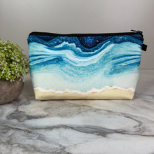 Load image into Gallery viewer, Pouch - Beach Blue Marble Waves
