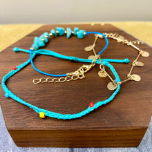 Load image into Gallery viewer, Bracelet Pack - Adjustable Turquoise &amp; Gold
