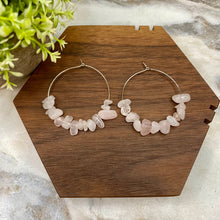 Load image into Gallery viewer, Silver Hoop Earrings - Stone #1
