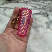 Load image into Gallery viewer, Keychain - Studded Tumbler - Pink Holographic
