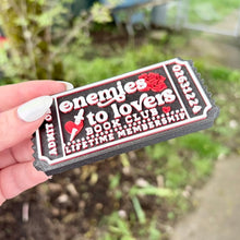 Load image into Gallery viewer, 3d Printed Shelf Trope Ticket - Enemies to Lovers Book Club
