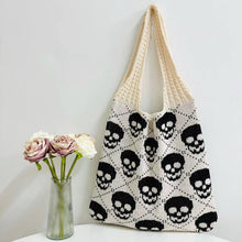 Load image into Gallery viewer, Tote Bag - Knit Sweater - Skull
