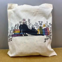 Load image into Gallery viewer, Tote Bag - Cat 5 - Book Shelf Stretch
