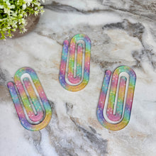 Load image into Gallery viewer, Jumbo Paperclip - Pastel Rainbow Glitter Heart

