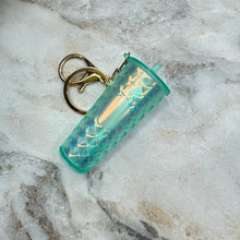 Load image into Gallery viewer, Keychain - Studded Tumbler - Aqua Mermaid
