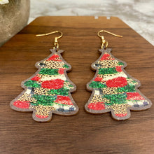 Load image into Gallery viewer, Wooden Cutout Earrings - Christmas Tree
