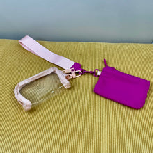 Load image into Gallery viewer, Nylon + Clear Wristlet Double Mini Wallet Set
