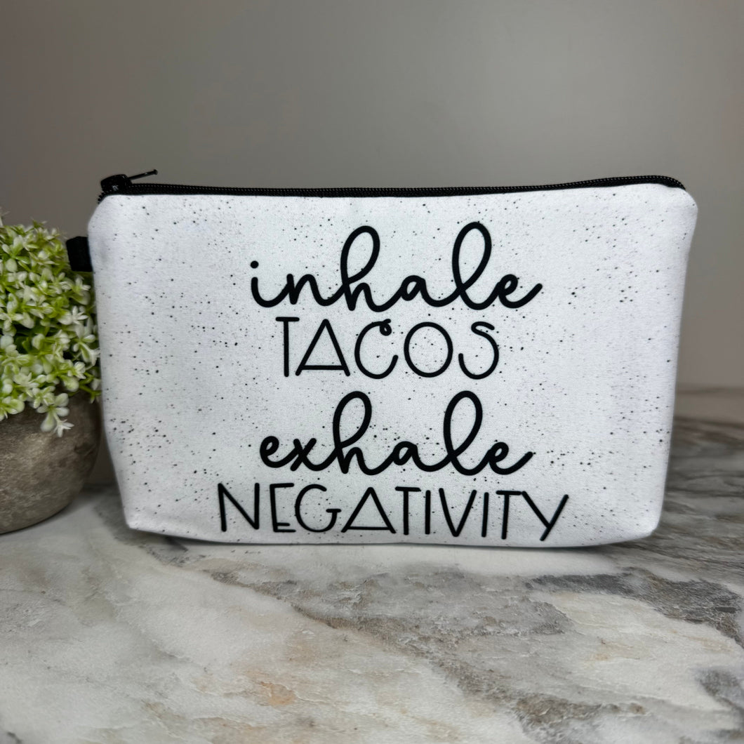 Pouch - Taco, Inhale Tacos Grey