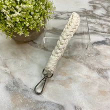 Load image into Gallery viewer, Keychain - Macrame Bracelet - Braided Ivory
