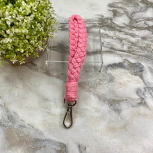 Load image into Gallery viewer, Keychain - Macrame Bracelet - Braided Pink
