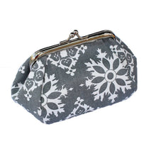 Load image into Gallery viewer, Clamshell Coin Purse Wallet - Snowflake - PREORDER
