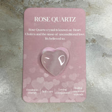 Load image into Gallery viewer, Heart Stone &amp; Description Card - Rose Quartz
