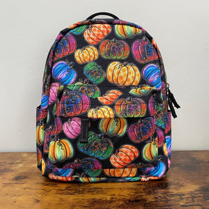 Mini Backpack - Halloween Pumpkin Rainbow