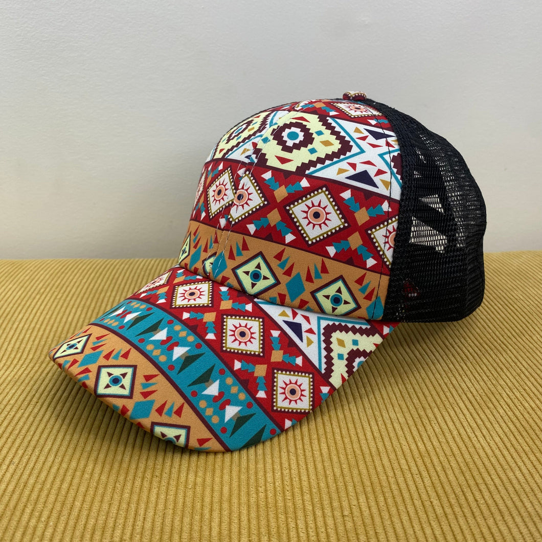 Hat - Ponytail - Aztec #1