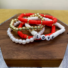 Load image into Gallery viewer, Bracelet Pack - Clay &amp; Gold Bead - Love
