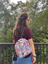 Load image into Gallery viewer, Mini Backpack - Floral Black &amp; White
