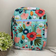 Load image into Gallery viewer, Travel Zip Pouch - Teal Floral
