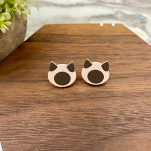 Acrylic Stud Earrings - Cats - #1