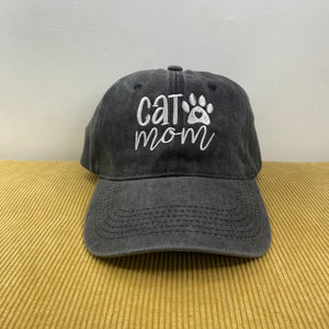 Hat - Paw Print - Cat Mom Grey