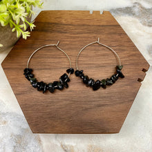 Load image into Gallery viewer, Silver Hoop Earrings - Stone #7
